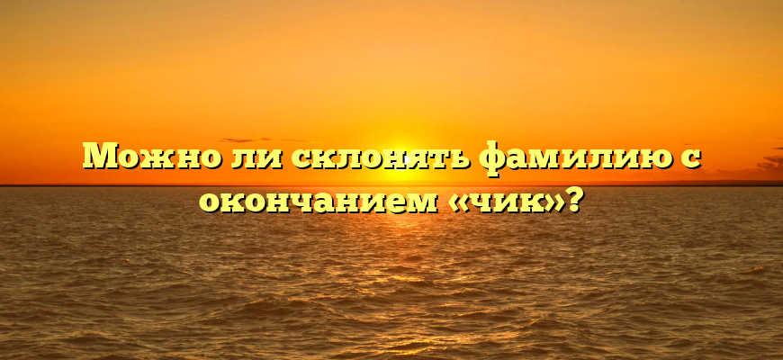 Можно ли склонять фамилию с окончанием «чик»?