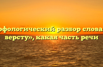 Морфологический разбор слова «за версту», какая часть речи