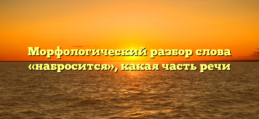 Морфологический разбор слова «набросится», какая часть речи