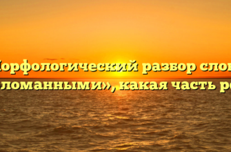 Морфологический разбор слова «поломанными», какая часть речи