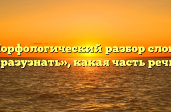 Морфологический разбор слова «разузнать», какая часть речи