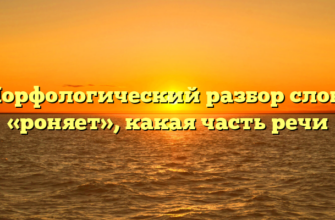 Морфологический разбор слова «роняет», какая часть речи