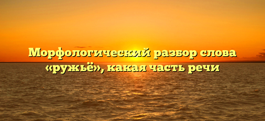 Морфологический разбор слова «ружьё», какая часть речи