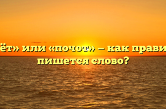 «Почёт» или «почот» — как правильно пишется слово?
