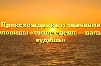 Происхождение и значение пословицы «тише едешь — дальше будешь»