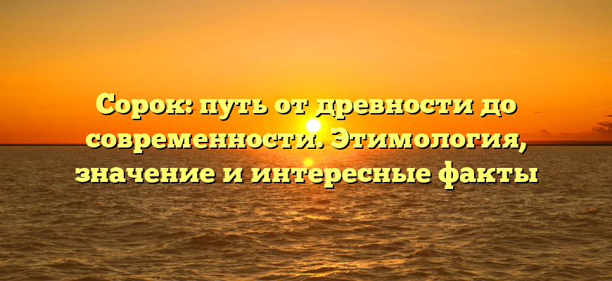 Сорок: путь от древности до современности. Этимология, значение и интересные факты