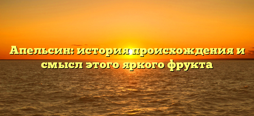Апельсин: история происхождения и смысл этого яркого фрукта