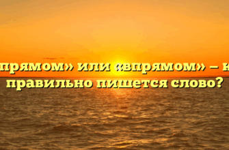 «В прямом» или «впрямом» — как правильно пишется слово?