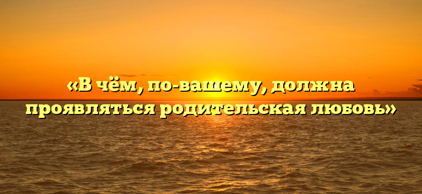 «В чём, по-вашему, должна проявляться родительская любовь»