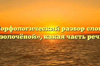 Морфологический разбор слова «золочёной», какая часть речи