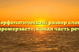 Морфологический разбор слова «промерзает», какая часть речи