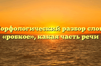 Морфологический разбор слова «робкое», какая часть речи
