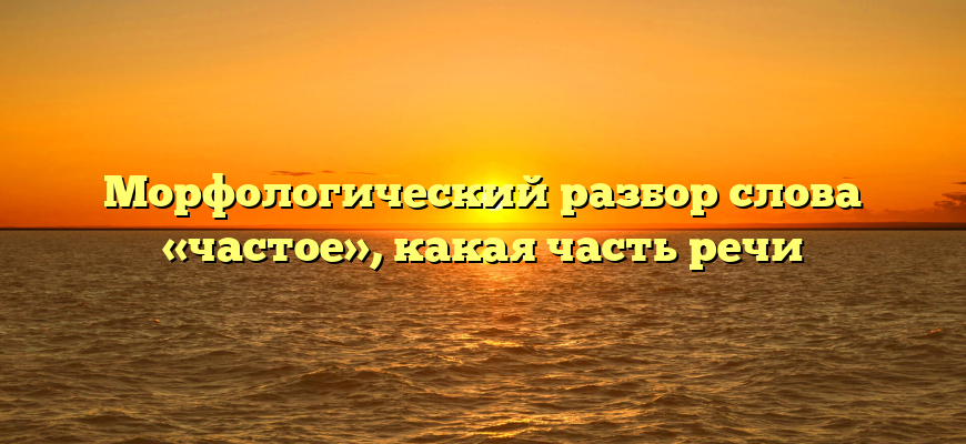 Морфологический разбор слова «частое», какая часть речи