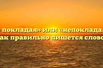 «Не покладая» или «непокладая» — как правильно пишется слово?