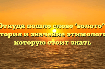 Откуда пошло слово ‘болото’? История и значение этимологии, которую стоит знать