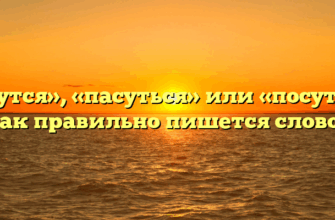 «Пасутся», «пасуться» или «посутся» — как правильно пишется слово?