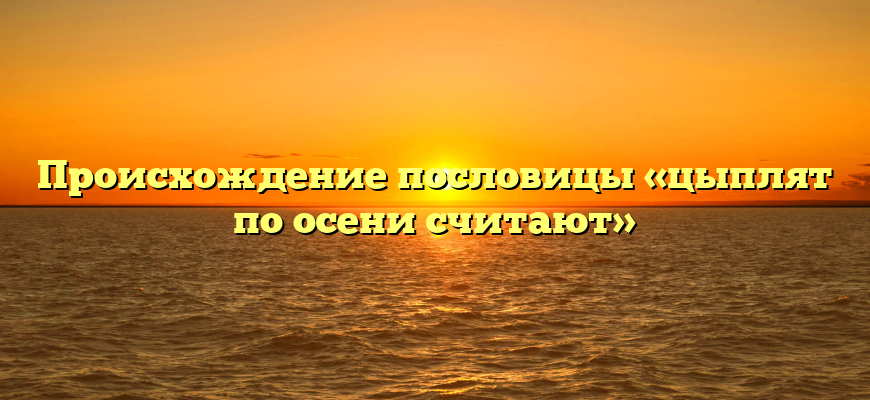 Происхождение пословицы «цыплят по осени считают»