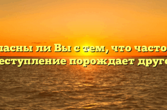 «Согласны ли Вы с тем, что часто одно преступление порождает другое»