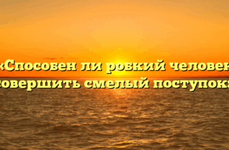 «Способен ли робкий человек совершить смелый поступок»