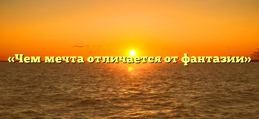 «Чем мечта отличается от фантазии»