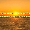 «губернатор» или «Губернатор» — как правильно пишется слово?