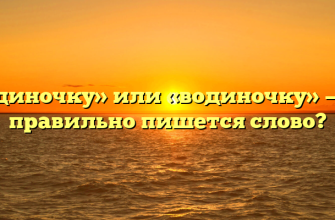 «В одиночку» или «водиночку» — как правильно пишется слово?