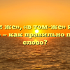 «В том же», «в том-же» или «в томже» — как правильно пишется слово?