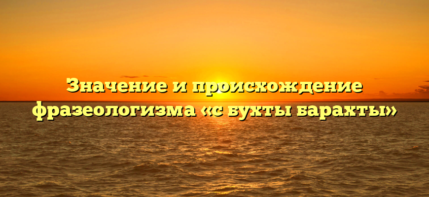 Значение и происхождение фразеологизма «с бухты барахты»