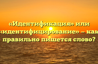 «Идентификация» или «идентифицирование» — как правильно пишется слово?