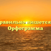 Как правильно пишется слово Орфограмма