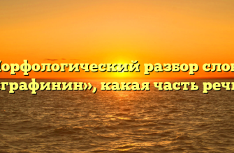 Морфологический разбор слова «графинин», какая часть речи