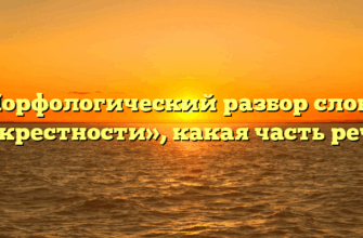 Морфологический разбор слова «окрестности», какая часть речи