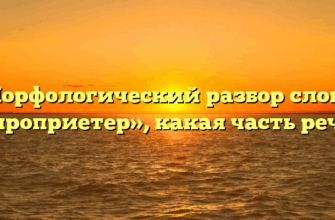Морфологический разбор слова «проприетер», какая часть речи