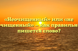 «Неочищенный» или «не очищенный» — как правильно пишется слово?