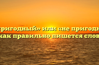 «Непригодный» или «не пригодный» — как правильно пишется слово?