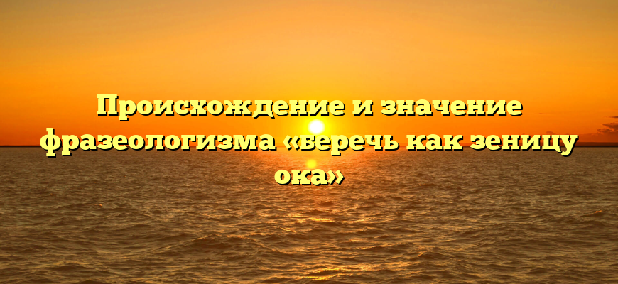 Происхождение и значение фразеологизма «беречь как зеницу ока»