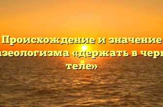 Происхождение и значение фразеологизма «держать в черном теле»