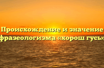 Происхождение и значение фразеологизма «хорош гусь»