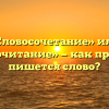 «Словосочетание» или «словосочитание» — как правильно пишется слово?