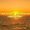 Что такое нельзя? Этимология слова «нельзя»
