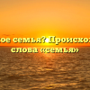 Что такое семья? Происхождение слова «семья»