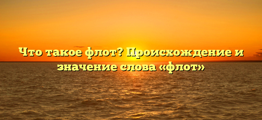 Что такое флот? Происхождение и значение слова «флот»