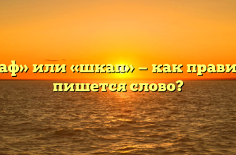 «Шкаф» или «шкап» — как правильно пишется слово?