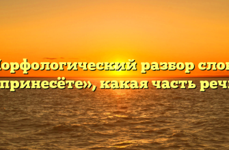 Морфологический разбор слова «принесёте», какая часть речи