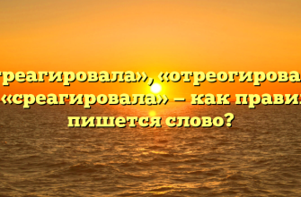 «Отреагировала», «отреогировала» или «среагировала» — как правильно пишется слово?