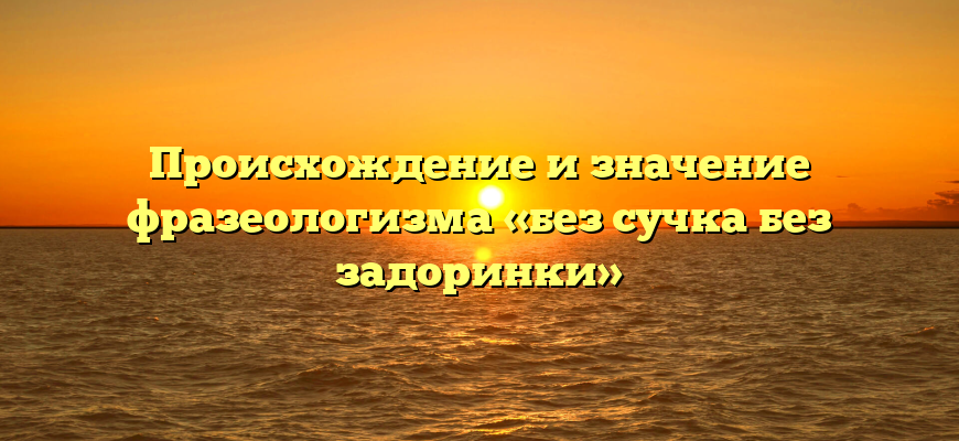 Происхождение и значение фразеологизма «без сучка без задоринки»