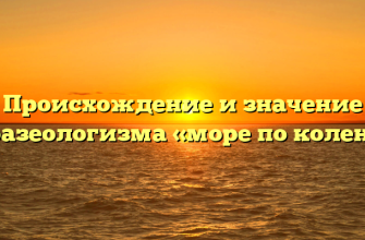 Происхождение и значение фразеологизма «море по колено»