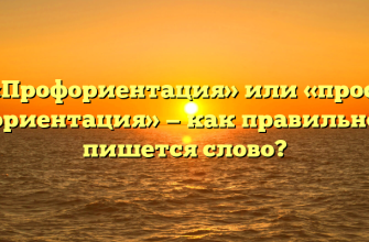 «Профориентация» или «проф ориентация» — как правильно пишется слово?