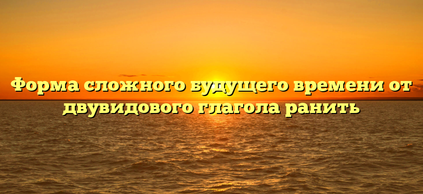 Форма сложного будущего времени от двувидового глагола ранить