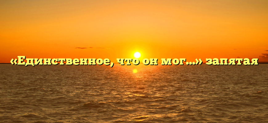 «Единственное, что он мог…» запятая